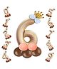 Shopperskart 6 Six 32 Inch Number Foil Balloon For 6th Birthday Decoration Kit Items -Pack of 14-Beige Color
