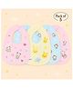 Badal Kidz Baby Soft Feeding Bib Apron Cute Multi Print with Tich Button - Multicolor (Pack Of 5)