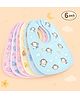 Badal Kidz Baby Soft Feeding Bib Apron Cute Multi Print with Tich Button - Multicolor (Pack Of 6)