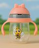 Badal Kidz Flap Baby Silicone Straw Sipper With Handle Spill Proof Sipper - 240ml - Peach