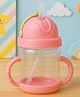 Badal Kidz Flap Baby Silicone Straw Sipper With Handle L Spill Proof Sipper 120ml - Pink