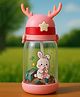 Badal Kidz Deer HornPlastic Baby Silicone Straw Sipper Spill Proof Sipper - Pink - 600 ml