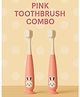 Badal Kidz Kids Bunny Toothbrush with Soft Silicone Head, Stand - Up Base - Pink & Pink (Pack OF 2)