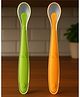 Badal Kidz Feeding Spoon With Ultra Supple 100% Silicone Tip,Bpa Free - Green & Orange (Pack OF 2)