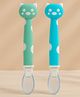 Badal Kidz Silicone Spoon for Baby Feeding, BPA Free Food Grade Material Spoon, Baby Feeding Spoon with Comfortable Grip Handle - Green & Blue (Pack Of 2)