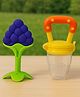 Badal Kidz Bpa Free 100 % Silicone Fruit Shape Teether And Fruit Feeder - Blue & Yellow (Pack Of 2)