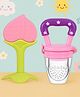Badal Kidz Bpa Free 100 % Silicone Fruit Shape Teether And Fruit Feeder - Peach & Pink (Pack Of 2)