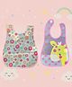 Badal Kidz Plastic Waterproof Baby Feeding Apron with BIB flower and giraffe design - Pink & Pink(Pack of 2)