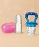 Badal Kidz Fruit Feeder Nibbler With Baby Silicone Finger Brush/Oral Brush/Baby Tounge Cleaner - Blue & Pink (Pack Of 2)