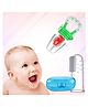 AEREX Premium Silicone Finger Toothbrush for New Born Baby & Baby Fruit Feeder Combo Silicone Fruit & Vegetable Nibbler Teether & Pacifier Feeder for Baby Combo (Multicolor
