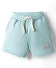 Ollypop Looper Knit Knee Length Soild Color Shorts - Light Blue