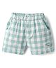 Ollypop Cotton Woven Knee Length Checked Shorts - Light Blue