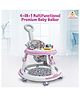 Infantso Sky high 4-in-1 Multifunctional Premium Baby Walker with 3 Level height adjustment and 3 level cushion seat adjustment - Walker, Bouncer, Feeding Table and Parental Push bar - Pink