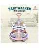 Infantso Runny Bunny Premium 4-in-1 Baby Walker with LED Light, 4-Level Cushion Seat & 3-level Height Adjustments - Walker, Bouncer, Feeding Table and Parental Push bar - Pink