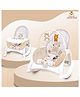 Infantso Baby Rocker Cum Baby Feeding Chair With Vibration & Soothing Music|Adjustable Backrest Recline Feature Rocker| Detachable Toy Bar & Food Tray - Beige
