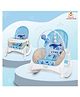 Infantso Baby Rocker Cum Baby Feeding Chair With Vibration & Soothing Music|Adjustable Backrest Recline Feature Rocker| Detachable Toy Bar & Food Tray - Blue