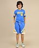 Kidsville Cotton Garfield Featuring Half Sleeves Character Printed Tee & Shorts Set - Blue Yellow & White