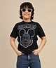 Kidsville Cotton Mickey Mouse Featuring Half Sleeves Character Printed Tee - Black