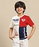 Kidsville Cotton DC Comics Featuring Half Sleeves Superman Printed Tee - Red Blue & White