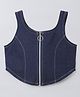 Taffykids Denim Sleeveless Solid Crop Top - Blue
