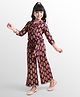 EARTHY TOUCH Single Jersey Knit Full Sleeves Printed Indo Western Co-Ord Set - Purple