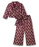 EARTHY TOUCH Single Jersey Knit Full Sleeves Printed Indo Western Co-Ord Set - Purple