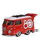 Hot Wheels Premium Mattel 80th Volkswagen Kool Kombi 1:64 Scale Collectible Die-cast Toy Van - Red