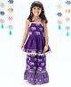 Lil' Drama Viscose Sleeveless Elephant Motifs Printed Kurta & Sharara Set - Purple