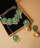 Viraasi Handmade Enamel Green Mangtikka Choker Set