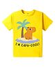 KAVEE Pure Cotton Half Sleeves Baby Animal Printed Bio Washed Tee - Yellow