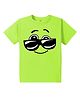 KAVEE Pure Cotton Half Sleeves Goggles Printed Bio Washed Tee - Neon Green