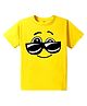 KAVEE Pure Cotton Half Sleeves Goggles Printed Bio Washed Tee - Yellow