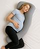 ZOE J Shape Pregnancy Pillow for Comfort & Support During Pregnancy - Grey| Maternity Pillow| Removable and Washable Cover|  Side Sleeping Support| Full Body Support| Soft Breathable Material