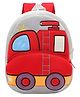 Delicado 14 Inches Premium Quality Soft design Fire Truck Shape School Bag For Kids - Red