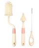 FunBlast Silicone Baby Bottle Cleaning Brush Set 3 Pieces - Beige