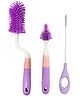 FunBlast Silicone Baby Bottle Cleaning Brush Set 3 Pieces - Purple