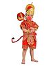 BookMyCostume Gota Lace Embellished Lord Hanuman Costume Set - Red & Golden