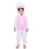 BookMyCostume Fleece Woven Full Sleeves Hooded Baby Bunny Costume - White & Baby Pink