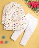 Jeet Ethnics Cotton Blend Full Sleeves Floral Embroidered Sherwani & Pant Set - White