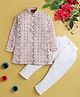 Jeet Ethnics Cotton Blend Full Sleeves Geometric Printed Threadwork Embroidered Sequins Embellished Kurta Pyjama Set - Multi Colour
