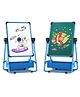 Dawnwake Kids Double-Sided Iron Art Easel, Height Adjustable, 360 Degree Rotating Whiteboard & Chalkboard (Blue)