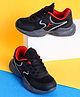 ABROS Colour Blocked & Mesh Detailed Lace Up Shoes - Black & Red