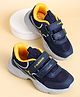 ABROS Colour Blocked & Mesh Detailed With Double Velcro Closure Shoes - Navy Blue & Mustard