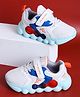 ABROS Colour Blocked & Play Big Text Designed Shoes With Velcro Closure - White & Orange