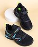 ABROS Colour Blocked Space Theme Designed Shoes With Velcro Closure - Black & Turquoise