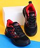 ABROS All Rise Text Designed Colour Blocked Lace Up Shoes - Black & Red