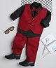 Lil' Homies Cotton Blend Full Sleeves 3 Piece Solid Party Suit Set - Maroon
