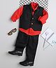 Lil' Homies Cotton Blend Full Sleeves 3 Piece Solid Party Suit Set - Black