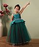 Toy Balloon Sleeveless Gota Lace Embellished Peplum Style Gown - Dark Green