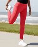 Pine Active Knit Full Length Premium Ultra Comfort Super Stretch Aero Soft Solid Color Leggings - Red